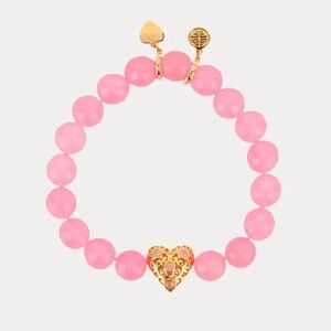 BUDHAGIRL CORAZON BEADED BRACELET - PINK